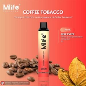 Mlife Disposable Vape – Coffee Tobacco 50mg 6000 Puffs
